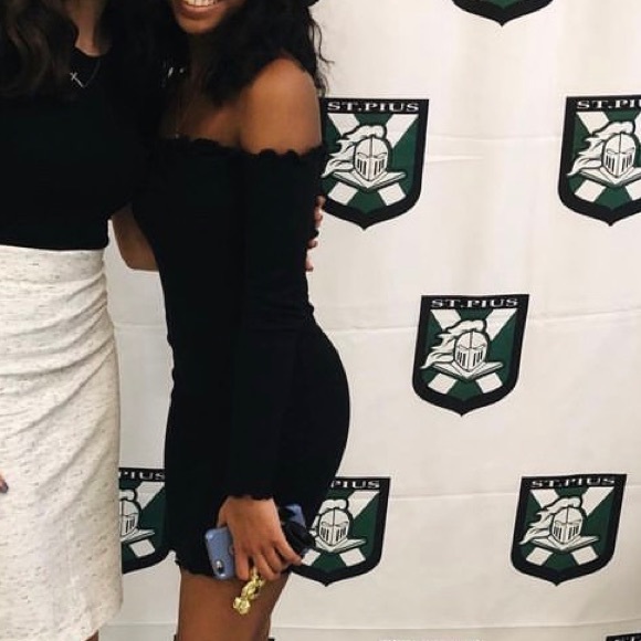 Size Small Black Long Sleeve Mini Bodycon Dress - Picture 3 of 3